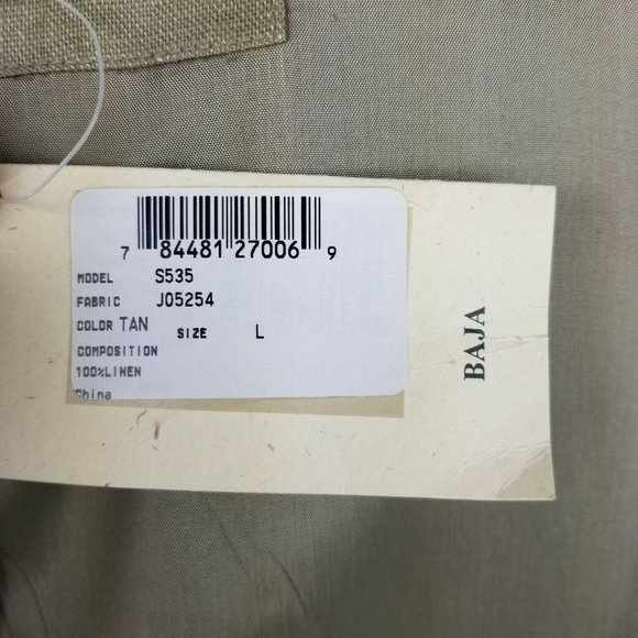 New Jospeh Abboud Baja Mens Jacket Pure Linen Tan - Picture 11 of 12